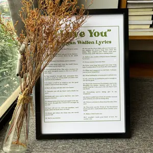 Wall Art , I Love You Country Singer Green Lyrics Poster Unframed,Coastal Cowgirl,Country Music Merch , Western Decor