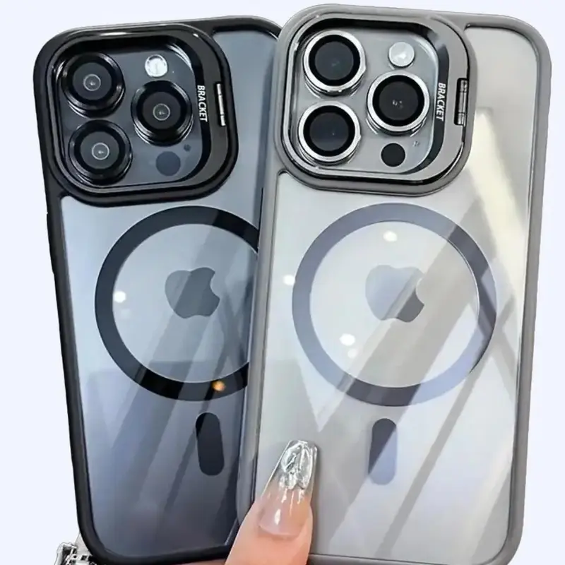 Fancy Magsafe Case Cover For iPhone 17 / 16 / 15 / 14 / 13 / 12 / Plus / Pro / Pro Max / Shockproof Case With Camera Lens and KickStand Phonecase Protector Protection Casing