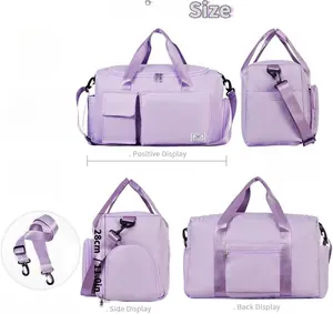 FIORETTO Women's Gym Duffle Bag with Shoes Compartment, 37L Capacity, Ideal for Travel, Gym, Sports, Duffel, Weekender
