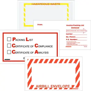 Box Partners  5 .5 x 10 in. 2 Mil Poly Red & Black Packing List & Cert of Compliance Analysis Enclosed Envelopes