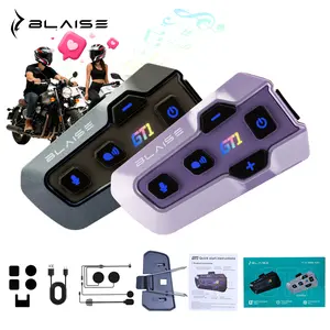 Blaise GT1 Intercomunicador Bluetooth 6.0 IP66 para Casco de Moto para 2 Pilotos, Alcance de 1000 metros, Compartir Música o Hablar con Tu Motorista cheap helmet headphones
