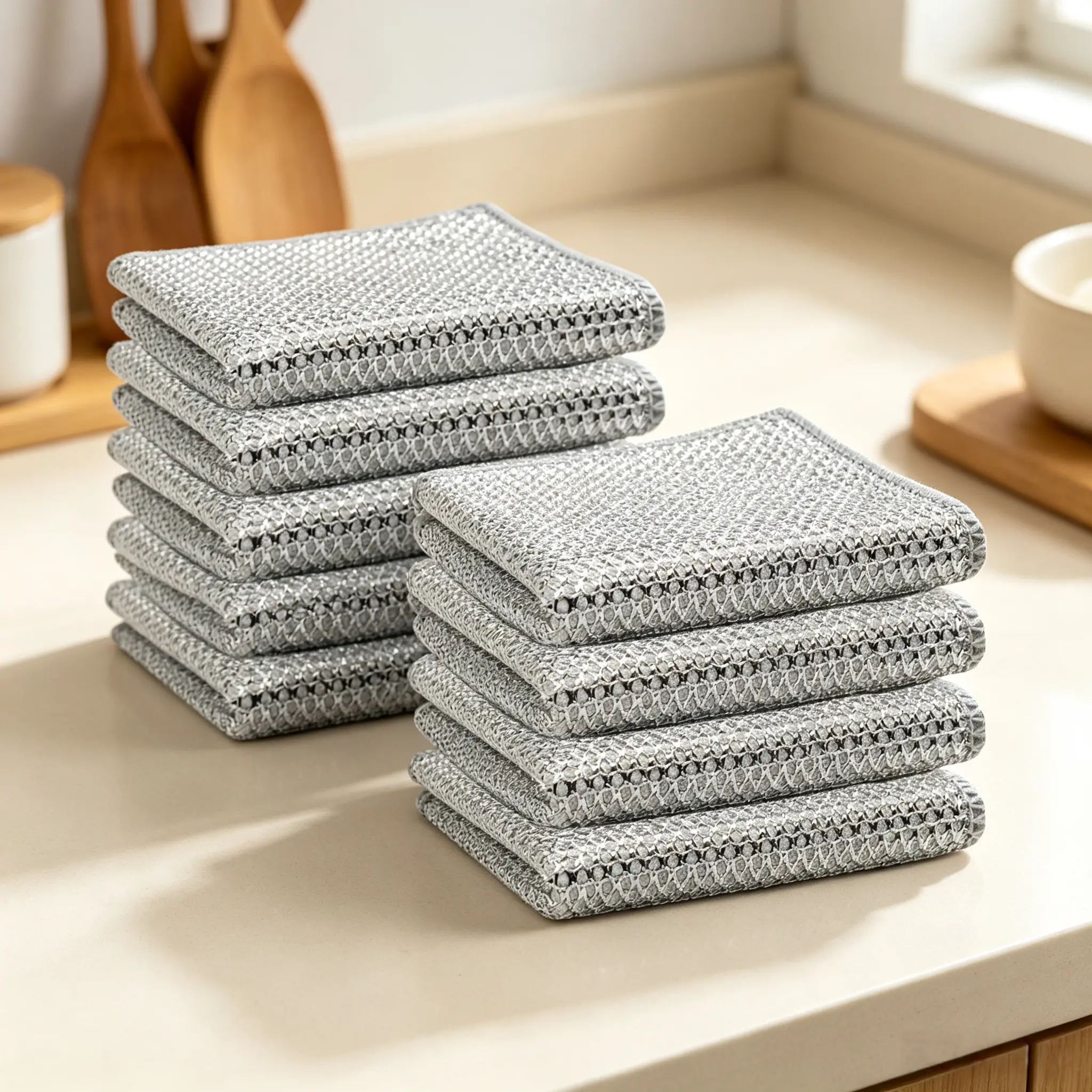 30 Pack Steel Wire Scrubber Pads Household Hobby Cleaning Tool, Heavy Duty Metal Dish Scrub Pads, Rustproof Grease Remover for Kitchen Cookware & Sink
