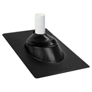 IPS 100631 12 x 15.5 in. 4-in-1 Galvanized Base Roof Flashing, Black