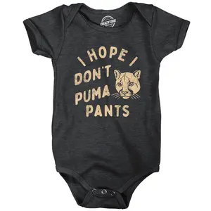 I Hope I Dont Puma Pants Baby Bodysuit Funny Cougar Pooping Joke Jumper for Infants Funny Baby Onesies Animal Clothes for Baby Funny Adult Humor Onesie Novelty Onesie Black -