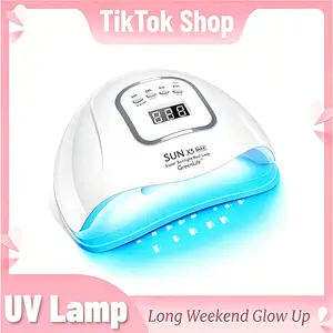 256W UV LED Nail Lamp for Gel Polish, Portable Fast Curing Lamp Manicure 4 Timer Settings, Auto Sensor Professional Nail Dryer for Home DIY or Travel