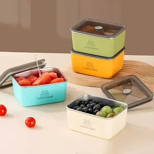 4pcs Stainless Steel Food Storage Containers with Clip-On Lids, leakproof lunch box set for meal prep containers, microwave and dishwasher safe kitchen essentials designed for home cooking, office lunch, and daily food storage organization