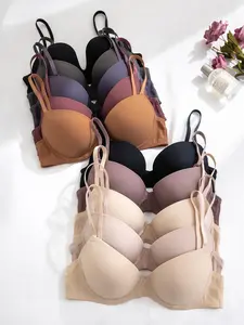 Women's Solid & Leopard-Print Underwire Bra with Adjustable Strap and Hook & Eye Closure, Soft Comfy Breathable Lingerie for All Seasons