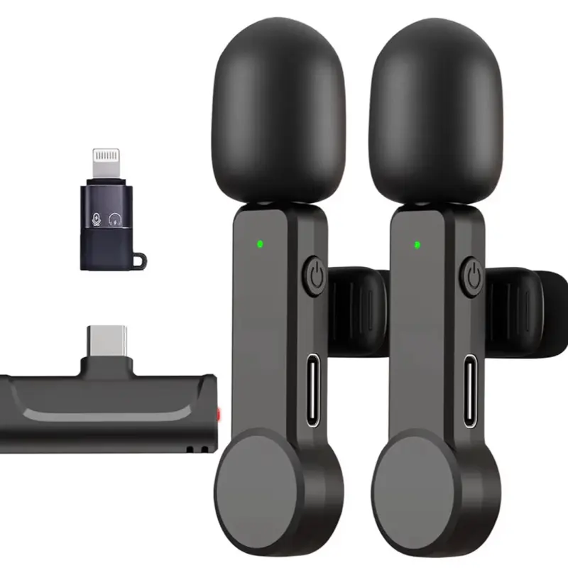Wireless Lavalier Microphone for iPhone 15 Android iPad - Cordless USB-C Mic for Video Recording Vlog, Crystal Clear Sound, Noise Reduction