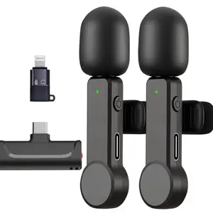 Wireless Lavalier Microphone for iPhone 15 Android iPad - Cordless USB-C Mic for Video Recording Vlog, Crystal Clear Sound, Noise Reduction