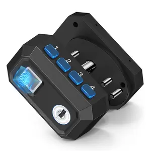 Special Function Biometric Pistol Trigger Lock for Secure Storage, Fingerprint Recognition Key and Keyboard Quick Release Gun Lock, Suitable for Home Travel and Vehicle Anti-Theft, Lockable Heavy Duty