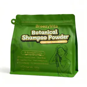 BreezyVita Botanical Shampoo Powder 100% Plant-Based Formula · Gentle Cleansing · Fresh and Non-Greasy · Nourishes Scalp and Hair · Suitable for All Hair Types