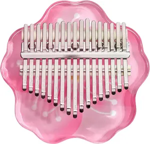 Kalimba Cute Portable Thumb Piano 17 Keys with Crystal Acrylic Finish for Kids and Adults Beginners High-Quality Carbon Steel Keys & Transparent Acrylic Material