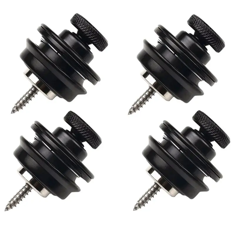 4PCS Guitar Strap Lock Heavy Duty Metal Button Security Straplock for Electric Acoustic Guitar Bass Ukulele