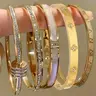 5 Pcs Stainless Steel Bangle Set, Classic Fashion Design, Lightweight & Durable, Perfect for Daily Wear, Parties, Dates, Holidays, Stackable Bracelet Set, Fashionable Bangles, Bracelet Jewelry, Bracelets Stack