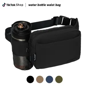 Multi-pocket sports waist pack with large-capacity main pocket + side water bottle pocket, comfortable and portable, suitable for outdoor activities and daily commuting