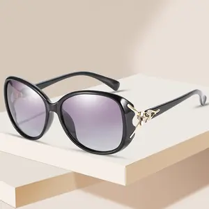 Diamond-Inspired Rhinestone Fox Women's Large Frame Polarized Sunglasses, UV Protection Driving Eyewear, Stylish Frame Women's Sunglasses, Diamond-Inspired Women's Sunglasses