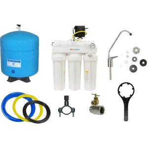 4-Stage RO Drinking Water System w/ Permeate Pump — 90 GPD