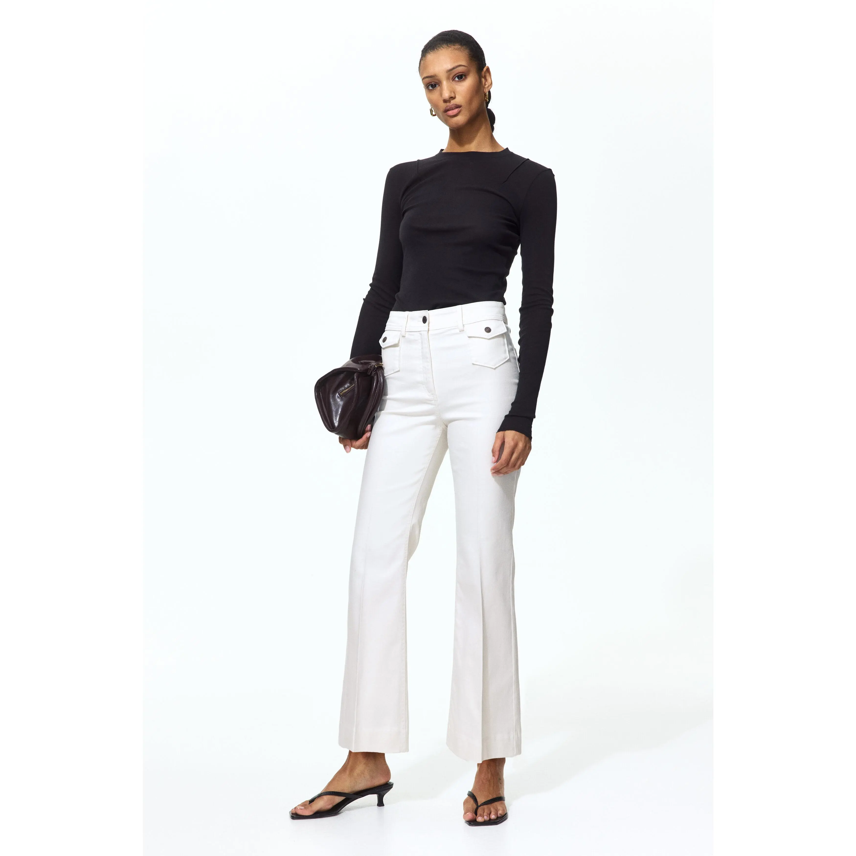 H&M Flared ankle-length trousers