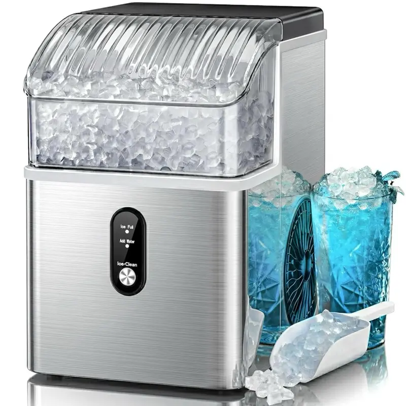 Kismile Countertop Portable Ice Maker - 33 lbs/Day, Self-Cleaning Model HZB-15NH/S, Household Kitchen Appliance