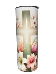 See The Light Cross - 20oz oz 20 oz. 20oz. - Skinny Straight Sublimation Tumbler - Amy's Tumbler Junkies - Your Favorite Tumbler Shop!
