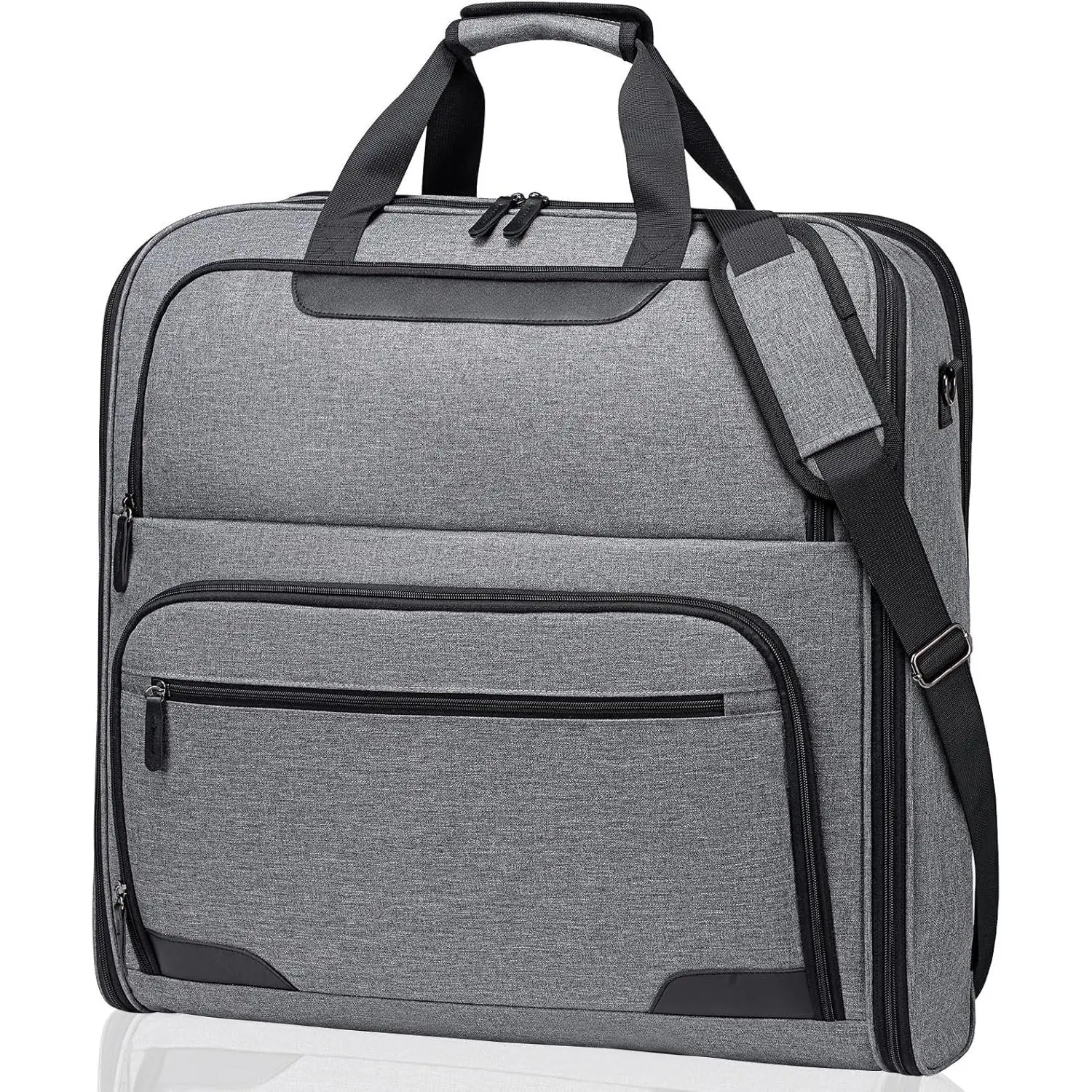 Garment Bags for Travel, Double Layered Carry  Garment Bag with  Strap, Foldable Suit Travel Bags for Men, Wrinkle Free Garment Travel Bag for  Clothes, Dark Grey