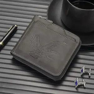 Men's Vintage Eagle Embossed Short Wallet, Business Multi Card Slot Wallet, Casual Trendy Wallet for Work & Daily Use, Business Fashion Wallet