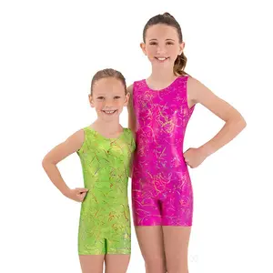 Eurotard 30503 Girls Metallic Splatter Gymnastics Biketard