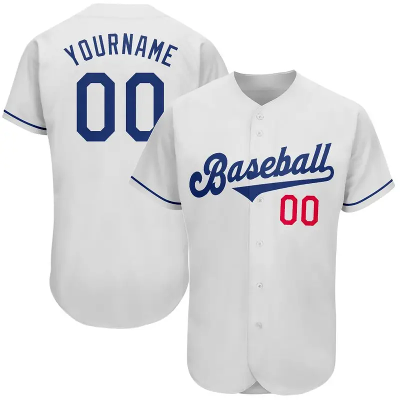 Custom White Royal-Red Authentic Baseball Jersey – Personalized Team Name, Your Name, Number & Logo, Custom Baseball 2026 World Baseball Classic Jersey for Men Women Youth, Gift idea for Fans, Baseball Lovers