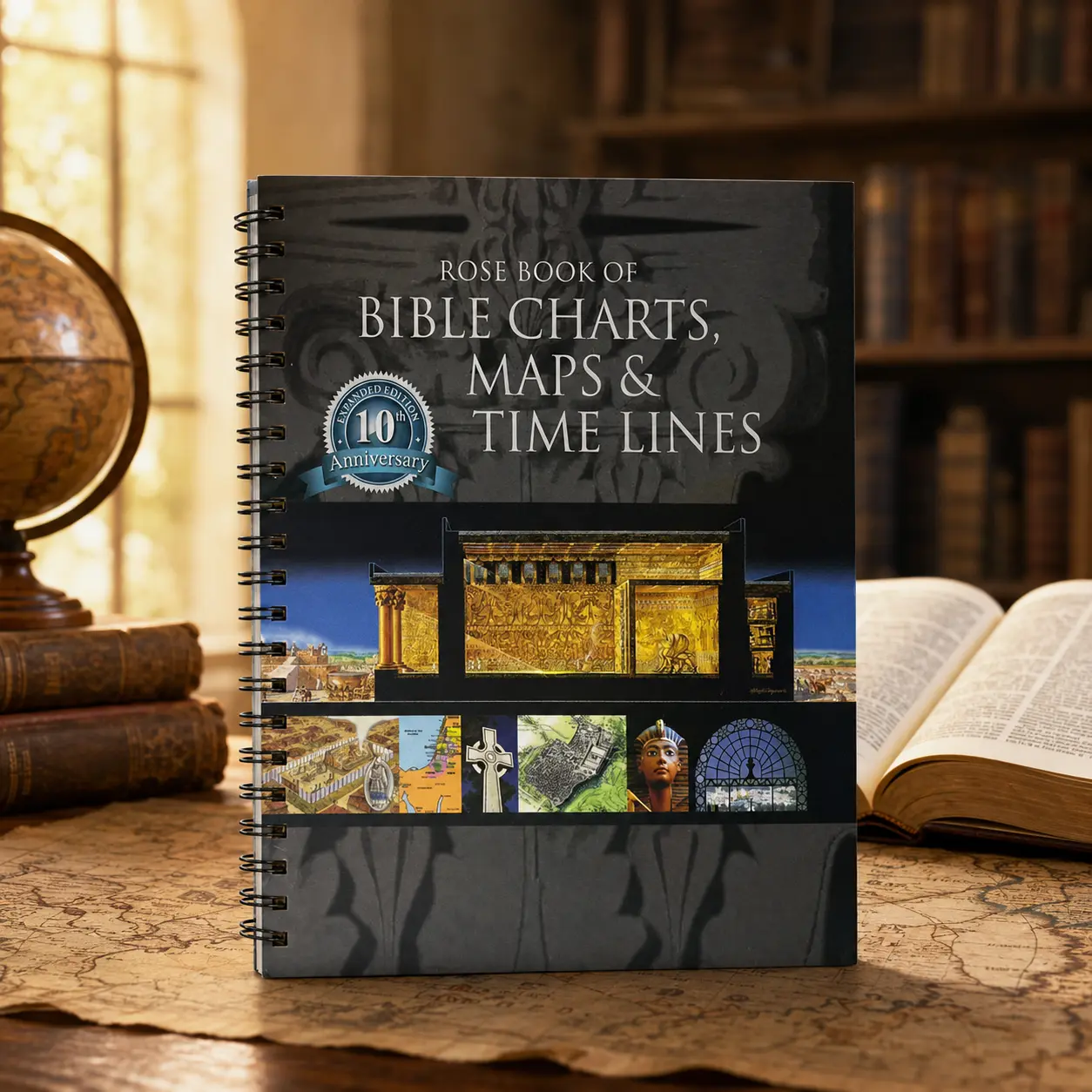 Rose Book of Bible Charts, Maps & Time Lines 10th Anniversary Expanded Edition Spiral-Bound Bible-Themed Graphic Notebooks, 200+ Visual Study Guide, Biblical History Reference for Personal Study, Christian Gift