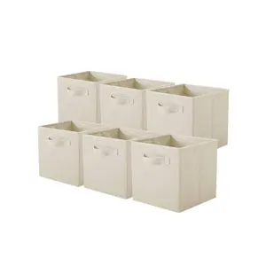 PinkSheep 11" Collapsible Cube Storage Bins, Fabric Storage Cubes Organizer Bins, 6 Pack Halloween Decorations Halloween Costumes Autumn Decor Festival Decor