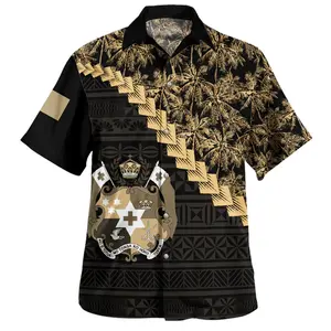 Hot New - Tonga Hawaiian Shirt Golden Coconut | Hawaiian Shirt Tropical Button Up Shirt Summer Beach Short Funny Unisex Vacation Outfit Shirt Gifts