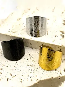 Jewish Tetragrammaton Pentagon Pendant Ring, Stainless Steel Solomon Ring for Men & Women, Casual Graphic Design, All Seasons