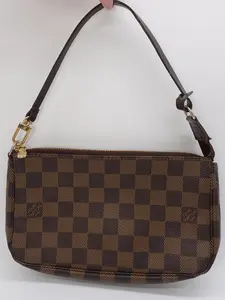 Pre-owned Louis Vuitton Coated Canvas Mini Bags Damier Ebene Pochette Accessories