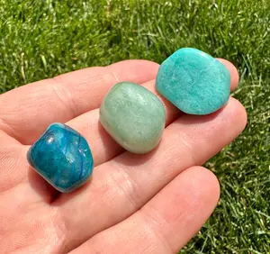 Heart Chakra Stone Set (Tumbled) - Chrysocolla, Amazonite, Green Aventurine - Emotional Healing  and Calming Set