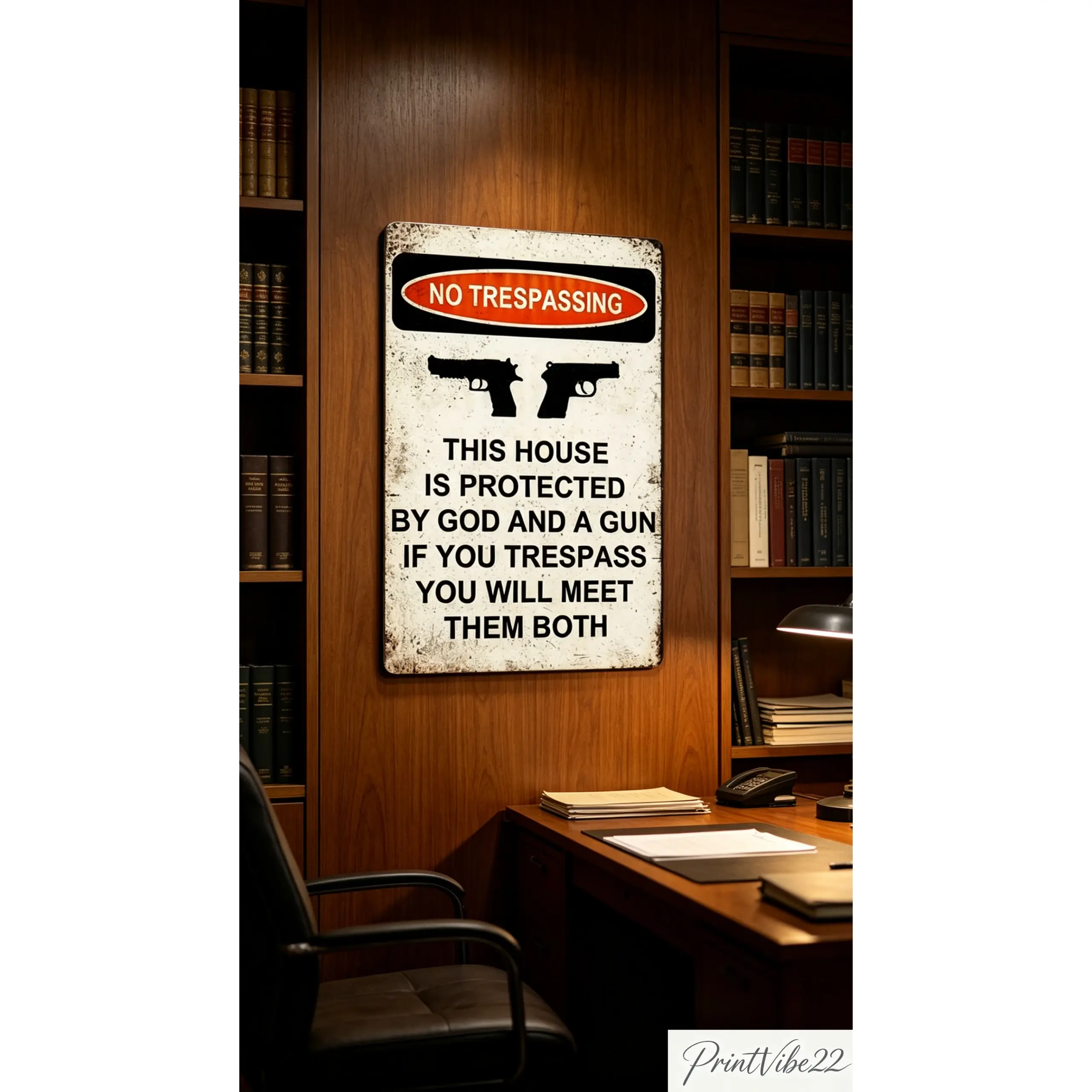 Gun Logo Novelty Metal Aluminum Logo Forbidden Trespassing This Property Subject to God and Gun Logo Garden Yard Home Decoration Farmhouse Art Wall Logo Plaque Size: 8 x 12 inch Hanging Signs Print Stickers
