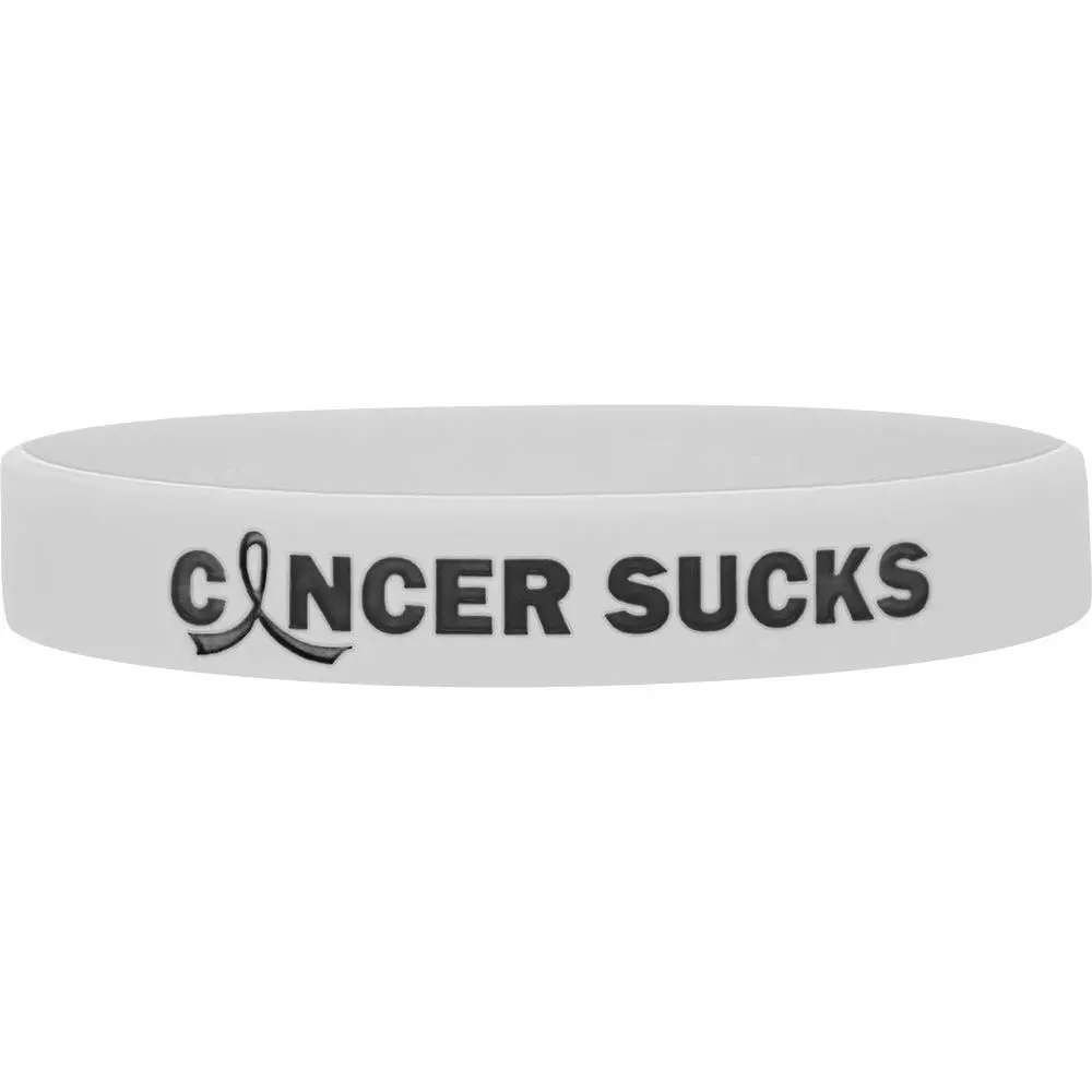 Cancer Sucks Silicone Wristband - White