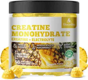 Creatine Monohydrate Gummies 5000mg for Men and Women Muscle Growth Support Pre Workout Energy Boost Pineapple Flavor Electrolytes for Performance and Recovery 135 Count Daily Muscle Builder and Strength Wellness Formula