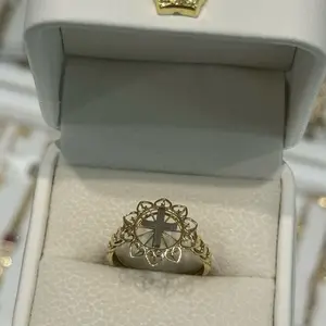 10k Authentic Gold Cross Hearts Ring