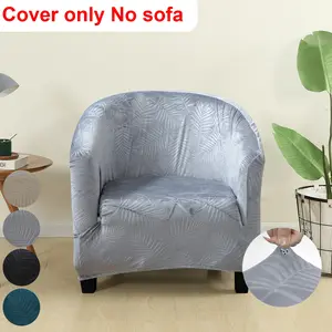 High Elasticity Club Chair Sofa Cover, Stretch Chair Slipcover, Silver Fox Velvet Embossed Material, Washable Luxury Protector, Durable Fashion Furniture Cover