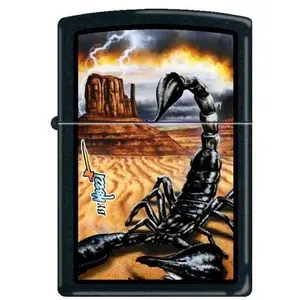 Zippo Lighter Mazzi Scorpion Black Matte with Stunning Artwork by Claudio Mazzi Environmentally Friendly Gift Box & Unbeatable Lifetime Warranty