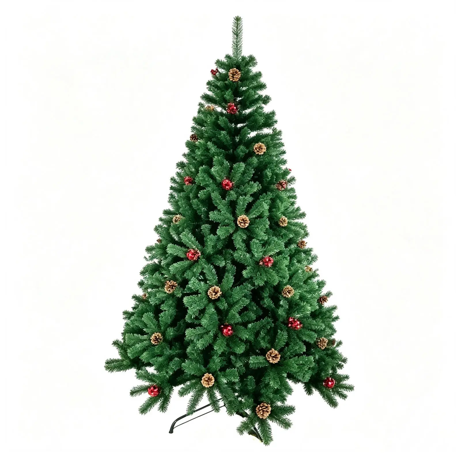 Artificial Christmas Tree, 7ft Premium Unlit Hinged Spruce Full Tree, with 1000 Branch Tips and Metal Stand, Easy Assembly, for Indoor and Outdoor Use