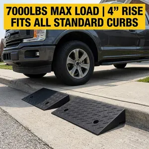 1 Pair 4\" Rise Driveway Ramps 7000LBS Heavy Duty Non Slip Curbside Threshold Ramps 19.7\" L x 12\" W for Cars Wheelchairs Scooters Lawn Mowers Motorcycles
