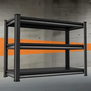 A Three-level Adjustable Heavy-duty Metal Shelving Unit, Easy to Assemble, Suitable for Various Scenarios, with a Weight Capacity of 1500 Pounds.