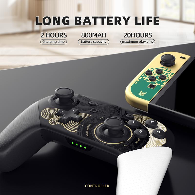 Switch Pro Controllers with Carrying Storage Case, Upgraded Gamepad Switch Remote Wireless Replacement for Switch Controller Support NFC/Dual Vibration/Screenshot/Wake-up Function, Perfect for Youngsters & Adults, ldeal Birthday Gift