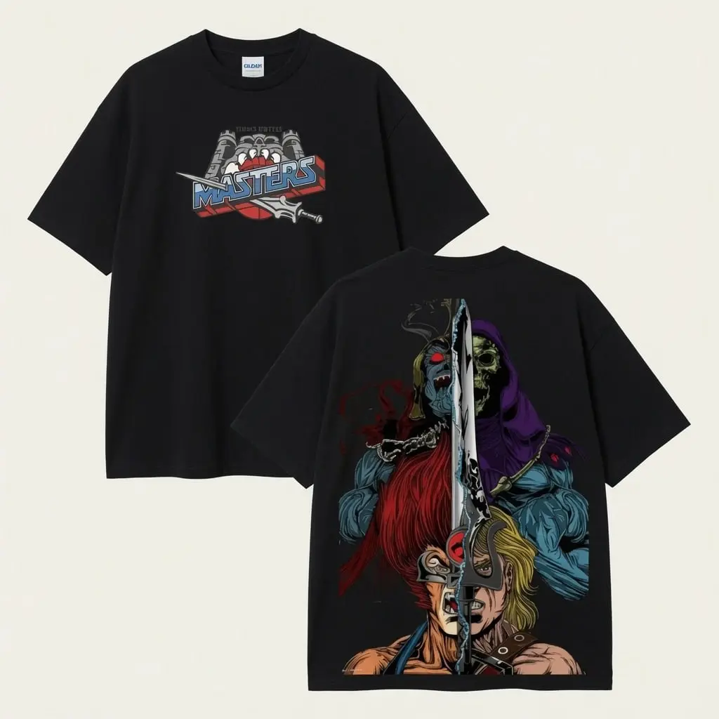 Thundercats Masters of The Universe He-Man Classic Vtg Graphic design T-Shirt