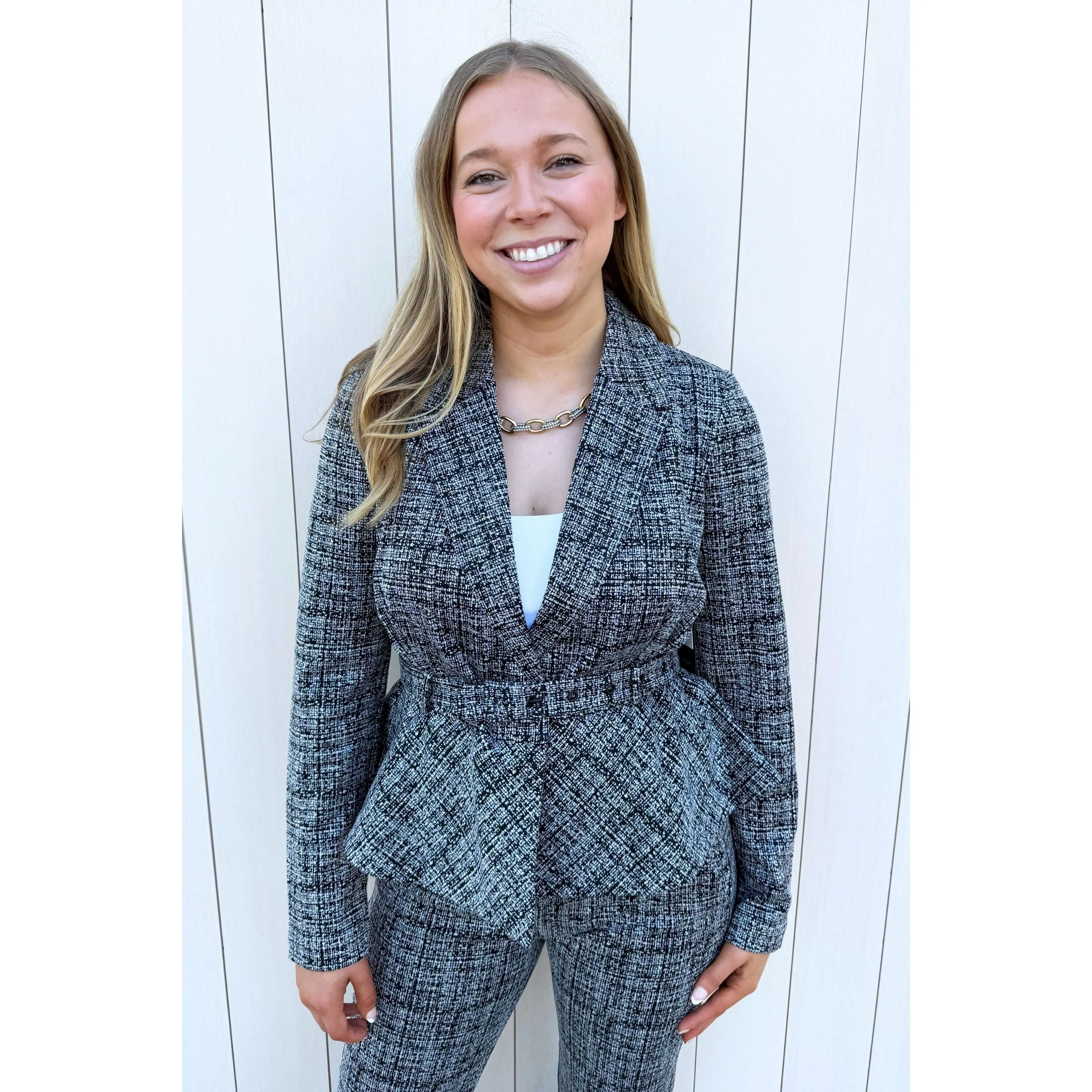 Belted Peplum Blazer Belted Peplum Blazer
