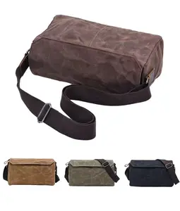 Vintage Waxed Canvas Messenger Bag Men's Wear-Resistant Waterproof Crossbody Bag for Daily Commute Essentials Oxford Material Bart Simpson Baggu Boondocks Gangstalicious Man Farve Cross Body Travel Versatile Gaming Console