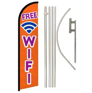 Windless Banner Flag & Aluminium-Steel Pole Kit, Includes Free WiFi, Ideal for Home, Festive Party Backdrop Displays