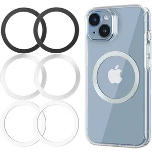 Metal Rings 6PCS,Ultra-Thin(0.4mm) For MagSafe Sticker,Magnetic Adapter,Phone Cases,Wireless charger For iPhone 17,Air,16,15,14,13,Galaxy S24,S23,S22,Kindle For Mag Safe Accessories