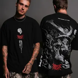 Bushido Samurai Oversized Graphic Tee, Vintage Streetwear Unisex Tshirt, Casual Cotton Fitness Top